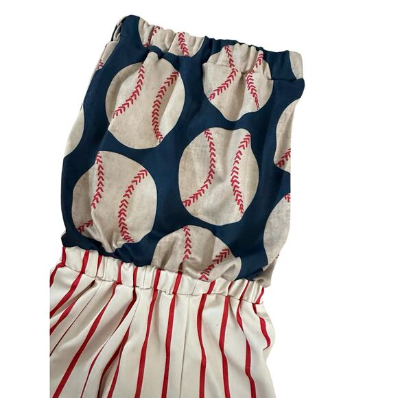 Little Southern Swag Romper Size 2T Toddler Baseball Print - Picture 3 of 4